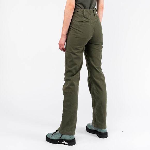 RE/DONE Originals High Rise Cargo Pant in Army Green Military Fatigue Surplus - Picture 11 of 13